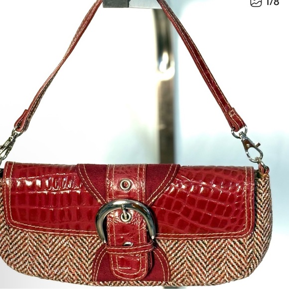 indeed Handbags - Chic Red and Brown Women's Shoulder Bag